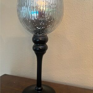 Elegant Black and Silver Decorative Goblet. Mercury glass?